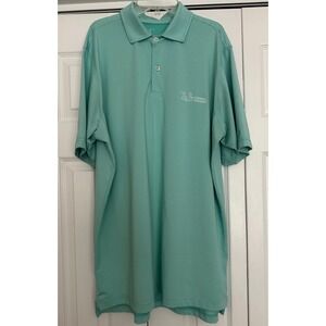 The Buccaneer St Croix USVI Mens Mint Green Striped Performance Polo Shirt L